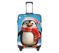 OUSIKA Funda protectora lavable y elástica para maleta, diseño de pingüino, antiarañazos, se adapta a protectores de equipaje de 18 a 32 pulgadas, Black, S