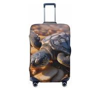 OUSIKA Funda protectora para equipaje, lavable, elástica, bonita tortuga marina arrastrada en la playa, funda antiarañazos, para equipaje de viaje de 18 a 32 pulgadas, Black, M