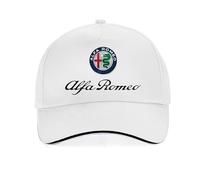 OUSIKA Gorra de Béisbol, Gorra Snapback para Hombres, Mujeres, Unisex, para Alfa Romeo Giulia Stelvio Giulietta 159 147 156, para Hombres, Sombreros para Fanáticos de Los Automóviles,White