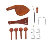 OUSIKA Juego de accesorios de piezas de violín de madera de azufaifo natural 4/4, ajuste fino, reposamentas, reposabarbilla, cola de clavo, cuerda, accesorios for violín profesional Afinadores