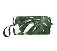OUSIKA Monstera Leaves - Bolsas de cosméticos para mujer, bolsa de maquillaje portátil, bolsa de almacenamiento de viaje, bolsa de recepción diaria, bolsa de aseo de gran capacidad, color blanco,