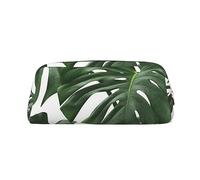OUSIKA Monstera Leaves - Neceser de piel para maquillaje, neceser de viaje, neceser de viaje, bolsa de almacenamiento diario para mujer, Gold, Talla única