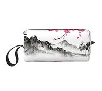 OUSIKA Mount Fuji - Bolsas de cosméticos para mujer, bolsa de maquillaje portátil, bolsa de almacenamiento de viaje, bolsa de recepción diaria, bolsa de aseo de gran capacidad, color blanco, talla