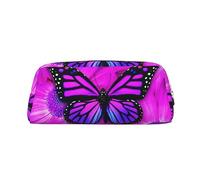 OUSIKA Neceser de piel con diseño de mariposas y flores moradas, neceser de viaje, bolsa de almacenamiento diario para mujeres, Gold, Talla única