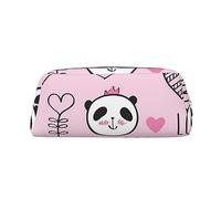 OUSIKA Neceser de piel con diseño de panda rosa, estuche de maquillaje, neceser de viaje, bolsa de almacenamiento diario para mujer, Gold, Talla única