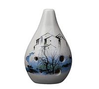 OUSIKA Ocarina Pintura a mano Ocarina de 6 agujeros con bolsa protectora Ocarina de cerámica esmaltada Alto F Ocarina estilo botella de vino for regalo principiante Flauta