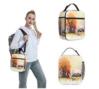 OUSIKA Old House and Trees - Lonchera para mujeres y hombres, reutilizable, aislada, bolsa de almuerzo de viaje, bolsa de almuerzo portátil para el trabajo, picnic, camping