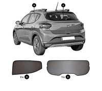 OUSIKA Parasol Ventana Lateral de Coche, para Dacia Sandero III Stepway 2021, Cubierta Protección UV, Protege A Los Pasajeros Asiento Trasero, Niños y Mascotas, Accesorios Decoración