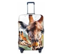 OUSIKA Protector de equipaje lavable y elástico, protector de maleta, acuarela, ciervo, jirafa, funda antiarañazos, para equipaje de viaje, se adapta a protectores de equipaje de 18 a 32 pulgadas,