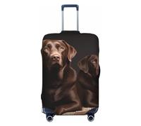 OUSIKA Protector de equipaje lavable y elástico, protector de maleta, color marrón, labrador retriever, funda antiarañazos, para equipaje de viaje de 18 a 32 pulgadas, Black, S