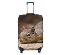 OUSIKA Protector de equipaje lavable y elástico, protector de maleta con diseño de ardilla, antiarañazos, para equipaje de viaje de 45 a 81 cm, Black, XL