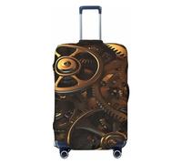 OUSIKA Protector de equipaje lavable y elástico, protector de maleta, con engranajes steampunk, antiarañazos, para equipaje de viaje, se adapta a protectores de equipaje de 18 a 32 pulgadas, Black, XL