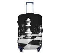 OUSIKA Protector de equipaje lavable y elástico, protector de maleta de ajedrez en blanco y negro, antiarañazos, para equipaje de viaje de 18 a 32 pulgadas, Black, M