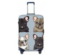 OUSIKA Protector de equipaje lavable y elástico, protector de maleta de bulldog francés, antiarañazos, para equipaje de viaje, se adapta a protectores de equipaje de 18 a 32 pulgadas, Black, M