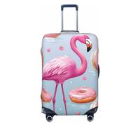 OUSIKA Protector de equipaje lavable y elástico, protector de maleta, flamenco y donas, funda antiarañazos, para equipaje de viaje, se adapta a protectores de equipaje de 18 a 32 pulgadas, Black, S