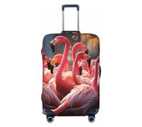 OUSIKA Protector de equipaje lavable y elástico, protector de maleta, flamencos, fiesta, maleta, antiarañazos, para equipaje de viaje, se adapta a protectores de equipaje de 18 a 32 pulgadas, Black, L