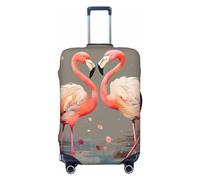 OUSIKA Protector de equipaje lavable y elástico, protector de maleta, flamencos y flores, funda antiarañazos, para equipaje de viaje, se adapta a protectores de equipaje de 18 a 32 pulgadas, Black, S