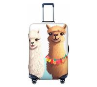 OUSIKA Protector de equipaje lavable y elástico, protector de maleta, llama alpaca, antiarañazos, para equipaje de viaje, se adapta a protectores de equipaje de 18 a 32 pulgadas, Black, S