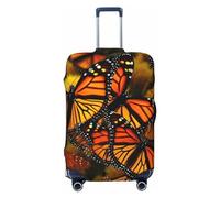 OUSIKA Protector de equipaje lavable y elástico, protector de maleta, mariposas monarca, funda antiarañazos, funda de equipaje de viaje, se adapta a protectores de equipaje de 18 a 32 pulgadas, Black,