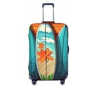 OUSIKA Protector de equipaje lavable y elástico, protector de maleta, tabla de surf sobre maleta, funda antiarañazos, para equipaje de viaje de 18 a 32 pulgadas, Black, XL