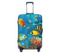 OUSIKA Protector de equipaje lavable y elástico, protector de maleta, The Underwater World Tropical Fish Maleta, funda antiarañazos para equipaje de viaje, se adapta a protectores de equipaje de 18 a