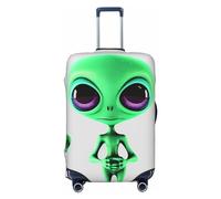 OUSIKA Protector de equipaje lavable y elástico, protector de maleta verde alienígena, funda antiarañazos, para equipaje de viaje de 18 a 32 pulgadas, Black, L