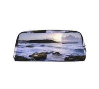 OUSIKA Puerto Rico - Neceser de piel para maquillaje, neceser de viaje, neceser de viaje, bolsa de almacenamiento diario para mujer, Silver, Talla única