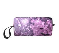 OUSIKA Purple Moon - Bolsas de cosméticos para mujer, bolsa de maquillaje portátil, bolsa de almacenamiento de viaje, bolsa de recepción diaria, bolsa de aseo de gran capacidad, color blanco, talla