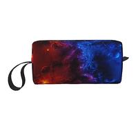 OUSIKA Red and Blue Sky - Bolsas de cosméticos para mujer, bolsa de maquillaje portátil, bolsa de almacenamiento de viaje, bolsa de recepción diaria, bolsa de aseo de gran capacidad, color blanco,