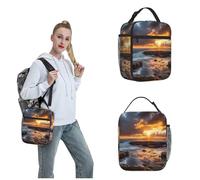 OUSIKA Sunset Clouds Coast Hawaii Lonchera para mujeres y hombres, reutilizable, aislada, bolsa de almuerzo de viaje, bolsa de almuerzo portátil para trabajo, picnic, camping