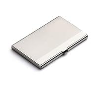 OUSIKA Titular de la Tarjeta de Visita Bolsillo de Acero Inoxidable y Metal Titular de la Tarjeta de Visita Estuche ID Cartera de crédito Soporte de exhibición de la Tarjeta de Visita de Plata (Color