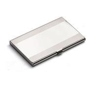 OUSIKA Titular de la Tarjeta de Visita Bolsillo de Acero Inoxidable y Metal Titular de la Tarjeta de Visita Estuche ID Cartera de crédito Soporte de exhibición de la Tarjeta de Visita de Plata (Color