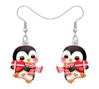 OUSIO Pendientes de pingüino para el día de San Valentín, acrílicos, con forma de corazón, animales, ligeros, para mujeres, novias, cumpleaños, Navidad, regalos de vacaciones, Medium, Acrílico, Sin