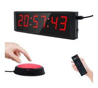 Ousmile Gym Timer, Reloj de Pared Digital 12/24H con Botón de Inicio/Parada, Temporizador Digital con Mando a Distancia, Cronometros Deportivos y Temporizador de Intervalos para Fitness, Home, Gym