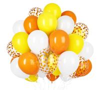 Ousuga Globos Amarillo Blanco Naranja 50 Piezas 12 Pulgadas, para Cumpleaños Navidad Halloween Acción de Gracias Baby Shower
