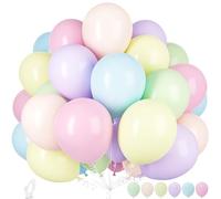 Ousuga Globos Pasteles, 30 Globos de Látex 12 Pulgadas Globos Colores Pasteles Helio con Cinta para Hombres Mujeres Niños Fiesta de Cumpleaños Boda Decoración Baby Shower Picnic Revelación de Género