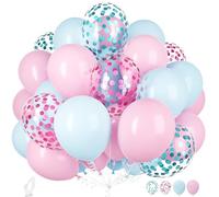Ousuga Globos Rosas y Azules, 30 Piezas 12 Pulgadas Globo Revelacion Genero Bebe Rosa y Azul Confeti Globos para Cumpleaños Aniversario Boda Niños Baby Shower Bautizo Graduación Fiesta Decoración