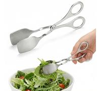 Ousuwo Pinzas de tijera de acero inoxidable, pinzas de cocina multiusos de 18,3 cm, clip de alimentos resistente al calor para cocinar, asar, servir y hornear, agarre antideslizante duradero