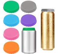 Ousuwo Tapas de silicona para latas, paquete de 6 tapas reutilizables a prueba de fugas para latas estándar de refrescos, cola y bebidas