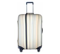 OUSXC Funda protectora para maleta con diseño de rayas azules y beige, adecuada para equipaje de entre 45 y 81 cm, Blanco, L