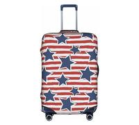 OUSXC Funda protectora para maleta, diseño de bandera de estrellas rojas y blancas, adecuada para equipaje de entre 45 y 81 cm, Blanco, L