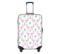 OUSXC Funda protectora para maleta, diseño de flamencos tropicales, con diseño de cactus, adecuada para equipaje de entre 45 y 81 cm, Blanco, L