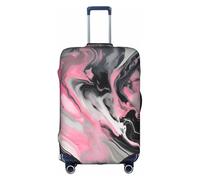 OUSXC Funda protectora para maleta, diseño de mármol y tinta abstracta roja, apta para maletas de entre 45 y 81 cm, Blanco, M