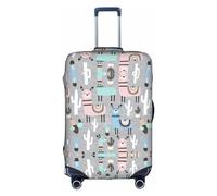 OUSXC La funda protectora para maleta con diseño de cactus llama es adecuada para equipaje de entre 45 y 81 cm, Blanco, XL