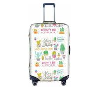 OUSXC La funda protectora para maleta con diseño de cactus suculentos es adecuada para equipaje de entre 45 y 81 cm, Blanco, L
