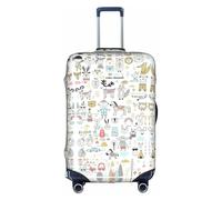 OUSXC La funda protectora para maleta con diseño de conejo animal Fox Dee es adecuada para equipaje de entre 45 y 81 cm, Blanco, S