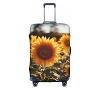 OUSXC La funda protectora para maleta con diseño de girasoles es adecuada para equipaje de entre 45 y 81 cm, Blanco, M