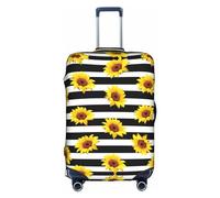 OUSXC La funda protectora para maleta con diseño de girasoles es adecuada para equipaje de entre 45 y 81 cm, Blanco, M