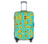 OUSXC La funda protectora para maleta con diseño de girasoles es adecuada para equipaje de entre 45 y 81 cm, Blanco, M