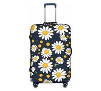 OUSXC La funda protectora para maleta con diseño de margaritas florales es adecuada para equipaje de entre 45 y 81 cm, Blanco, M